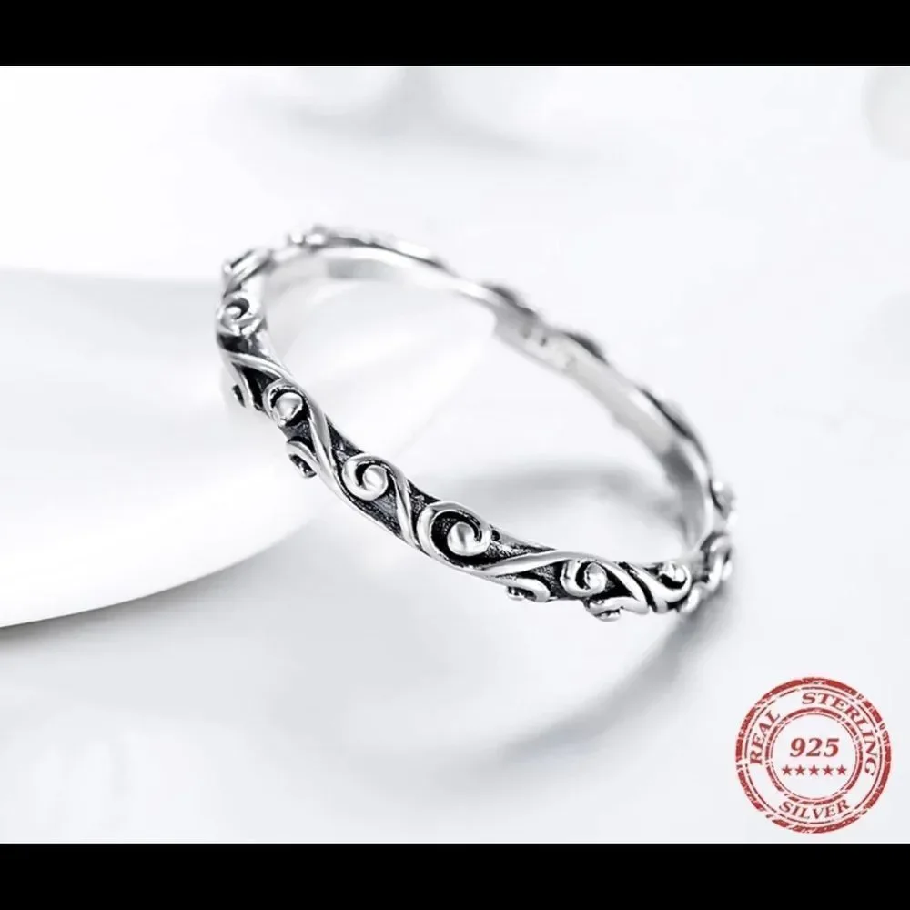925 Sterling Silver Vintage Stackable Classic Ring size 6, 7 - Picture 2 of 4